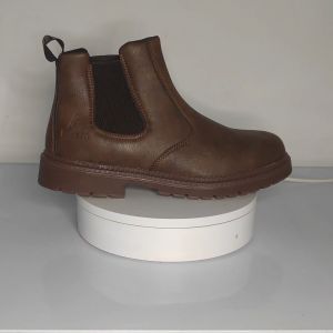 INLIKE Ujung Besi Kulit Sepatu Lapagan Safety Boots Chelsea Tinggi Pria Olahraga Cowok Safety Shoes Kerja Proyek 142