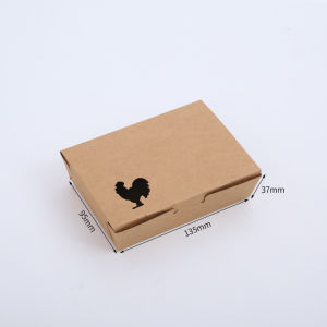 สไตล์เกาหลี กล่องไก่ทอดแบบใช้แล้วทิ้งกล่องปีกไก่กระดาษคราฟท์ Takeaway ขาไก่กล่องบรรจุภัณฑ์บล็อกไก่