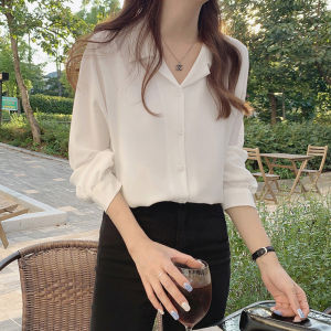 Chiffon Bandage Dress Long Sleeve Suit Collar Professional White Shirt