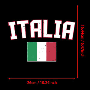 Itrlia And National Flag Iron-On Transfers Sticker For T-Shirts DIY Washable Heat Transfer For Clothes Stickers