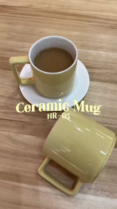 Smart Home Ph 12oz / 354ml 2 pure Color mug yellow / white ceramic coffee mug (HR-05)