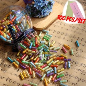 100pcs/Lot DIY Message Cute Capsule Letter Love Pill Clear Color Mini Wish Envelope Letter Paper Holiday Gift Present