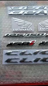 2PCS EMBLEM SAYAP HONDA FULL CHROME BERBAHAN ABS