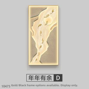 RUIBAHAO | Luxurious Nine Fish Wall Art with LED Light