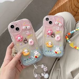 FOX Case Xiaomi Redmi A1 A2 9C 10 10A 12 12C 13C Note 10 10S Poco C65 M5S Casing Wave 3D Lucky Happy Rich Plus Tali Gelang Anti Shockproof Premium