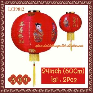 (1PASANG) LAMPION IMLEK MERAH / LAMPION IMLEK ANAK MEIMEI KOKO / LAMPION KAIN MERAH / LENTERA IMLEK DEKORASI IMLEK / CHINESE NEW YEAR LANTERN / LCA6840