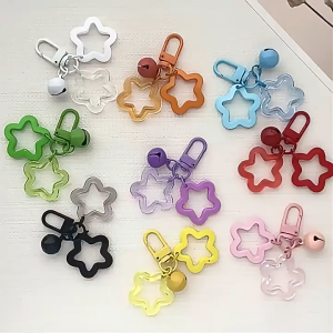 Sweet Star Shape Keychains Fashion Imitation Pearl Five-Pointed Star Keyring Earphone Case Pendant Gifts Souvenir