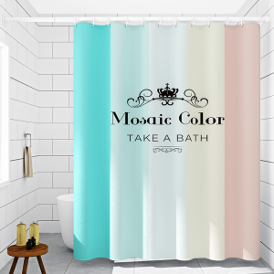 Bathroom Shower Curtain Set Waterproof Mildewproof Polyester Nordic Style Cartoon Print Bath Room Warm Bathing Door Curtain