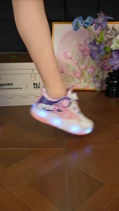 Kids Roller Skate Shoes for Boys & Girls Four wheels Roller Skate LED Light Up Roller Shoes