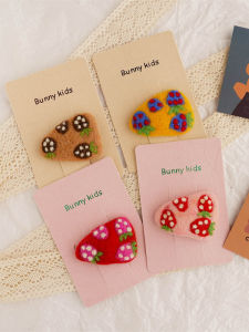 Kẹp Tóc Hình Quả Dâu Tây Thêu Lông Cừu Dễ Thương Cho Bé Gái Kẹp Tóc BB Hình Trái Cây Kẹp Tóc Viền Dễ Thương Phụ Kiện Tóc Cho Trẻ Em