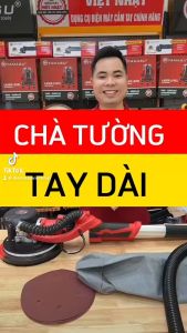 Máy chà tường tay dài Rubyq-X800-215 chính hãng có đèn Led hút bụi tự động - Máy xoa tường cán dài giá rẻ - Điện máy Việt Nhật