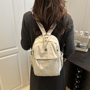 clu Solid Color Waterproof Nylon Cloth Backpack For Women Lightweight And Large Capacity Travel Bag ulc