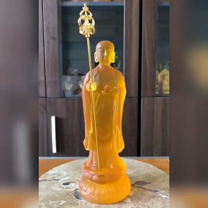 Tượng địa tạng vương bồ tát cao 22cm (màu sắc làm theo yêu cầu). đồ thờ cúng phong thủy trang trí tiểu cảnh bonsai ghép lũa để bàn trà phòng khách bàn làm việc trên ô tô …