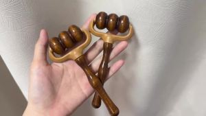 1/2 Chiếc Con Lăn Massage Bằng Gỗ Bằng Tay Để Lưu Thông Máu Máy Mát Xa Di Động Cho Cổ Lưng Vai Tay Và Đầu