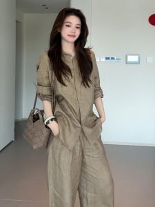 SHANGSHA | Elegant Classic Style Summer Womens Shirt Set