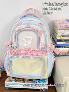YINHEFANGKE | Colorful Transparent Girls Backpack Large Capacity