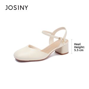 Josiny | White Leather Womens Open Back Square Toe Loafers