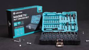 LIBRATON 64PCS Magnetic Nut Driver Set Metric & SAE Nut Drivers Includes Socket Adapter Wing Nut Driver Screwdriver Bit