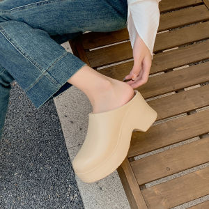 IELGY platform slippers high heels EVA soft sole half a pack of cool high heels women bag head muller boots