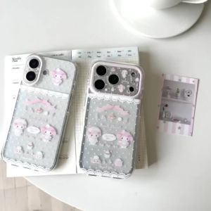 Sanrio | Ốp Điện Thoại Hoạt Hình Dễ Thương Sanrio My Melody Cho iPhone 15 Pro 16 17 Pro Max Chống Sốc Chất Liệu Silicon Mềm Bảo Vệ Cho Nữ
