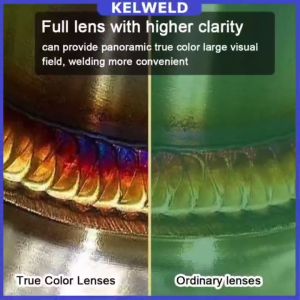 KELWELD High-Quality Solar-Powered Auto-Darkening Welding Helmet with Rechargeable LED Headlight Heat Insulation and Anti-Glare Full Lens