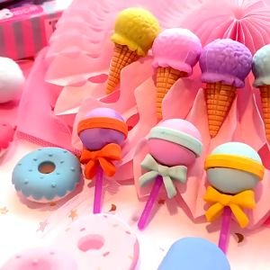 Creative Dessert Shape Eraser Less Detachable Eraser Cartoon Stationery Set
