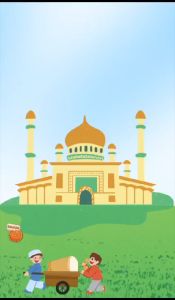Baju kaos anak perempuan gambar lebaran kaos atasan lengan pendek untuk anak usia 2-12 tahun