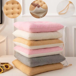 Plush Seat Pad Durable Thickend Soft Warm Chair Cushion Home Office Square Seat Pad