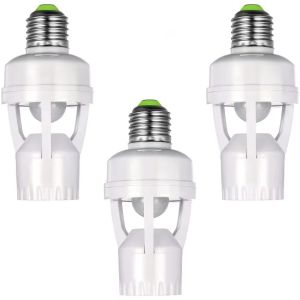 Motion Sensor Led Lamp Base E27 Socket Converter AC100-240V Light Bulb Holder Adapter Switch Adjustable PIR Human Induction