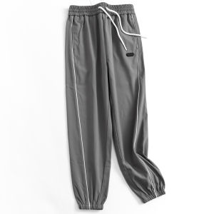 กางเกงขายาวทรงตรงผู้หญิงฤดูใบไม้ร่วง/ฤดูหนาว กางเกงขายาวทรงหลวมเอวยางยืด ผ้าขนแกะหนา อบอุ่น กางเกงขายาวลำลอง ทรงหลวม แฟชั่นฤดูใบไม้ร่วง