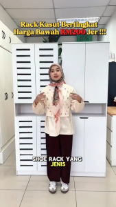 (Free Shipping) FINSSO Kobe Wooden Shoe Cabinet with Door | Rak Kasut Kabinet Kasut Kayu | Storage Organizer Home