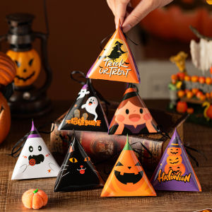 Halloween Candy Bag Packaging Box Snowflake Biscuit Handheld Snack Gift Bag for Kindergarten Children Carryable Treat Packaging