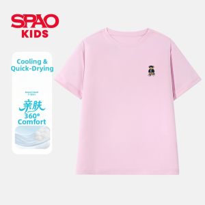 spao | Girls Summer Ice Silk Short Sleeve T-shirt