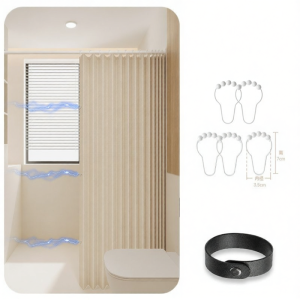 MOLORE | Waterproof Wet Dry Separation Bath Curtain Magnetic Foldable