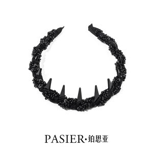 Platinum Parisian Princess Hairband Handmade Beaded Pressed Hair Headband Elegant Small Fragrance Style Fashion Accessory