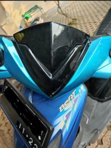 Visor beat karbu bahan tebal hitam plus lem 3m double tape