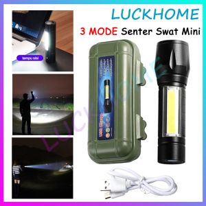SENTER SWAT MINI ZOOM SENTER POLICE LED MINI ZOOM CAS CHARGE 3 FUNGSI SENTER LED MINI USB VANSTAR RECHARGER WATERPROOF