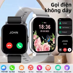 Đồng Hồ Thông Minh Thể Thao Mới 2025 Màn Hình HD 1.83 Gọi Không Dây Theo Dõi Nhịp Tim Chống Nước Điều Khiển Nhạc Dành Cho Nam Nữ