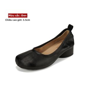 MIFEI | Giày Da Đỏ Đế Thô Mũi Heo