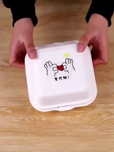 Bagasse Natural Lunch Box Burger 6in - Kotak Makan Kue Cake Box