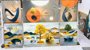Tranh Treo Bộ 3 Tranh Ngựa May Mắn Treo Phòng Khách/Tranh Tráng Gương/ Tranh Khách Sạn/ Decor Phòng Khách/ Trang Trí Nhà Cửa/ Decor Phòng
