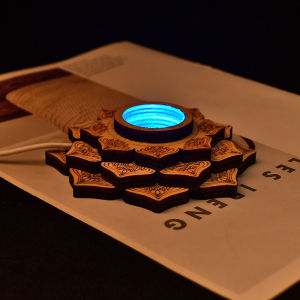 Led Colorful White Light Small Night Lamp Lotus Crystal Ball Base Light Barrel Lampshade Transparent Crystal Ornaments Base Support USB Port