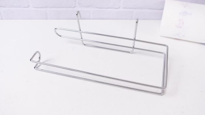 Paper Towel Holder for Wire Shelving 5'' D x 12'' W x 4.5'' H Hanging Paper Towel Holder Wire Shelf Accessories for Camp Dorm Laundry Room Stove Kitchen(Silver)