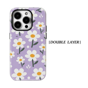 Potdemiel | Aurea Case Matte Bumper For Magsafe Case For iPhone 18 17 16 15 14 Plus 13 Pro Max Shockproof Hard PC Soft Lavender Daisy Cover