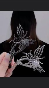 Jepit Rambut Sanggul Kupu Kupu 12.5cm Bahan Logam Butterfly Barrette Hair Clip HBA002