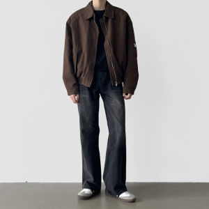 Quần Jeans Denim Ống Thẳng Rộng Phong Cách Hàn Quốc Quần Thường Ngày Cho Nam Thời Trang Mùa Xuân 2024 Quần Dài Đến Mắt Cá Chân Dài