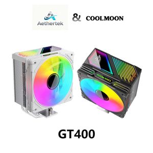 COOLMOON GT400 Digital CPU Cooler 120mm PC Fan 5V 3PIN Mobo Sync Infinity Mirror Top Cover Temperature Display For Intel LGA1155 LGA1700 AMD AM5 AM4