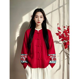 Shalldoer | Chinese Style Spring Wear Sweater Coat Red