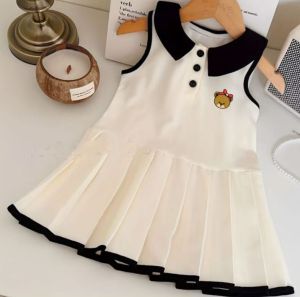 D115 DRES ANAK TERBARU MOTIF BORDIR BEAR PITA LUCU disayangbayi