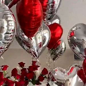 ลูกโป่งหัวใจ 18 นิ้ว ฟอยล์หัวใจ สำหรับตกแต่งวันเกิด วันวาเลนไทน์
